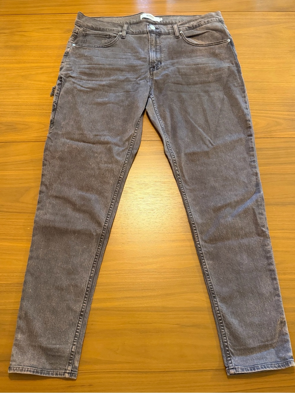 Hudson Jeans Zack Skinny Fit Men's Jeans Sz 38x30 Stained Chocolate Cargo Zip